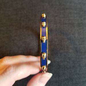 Alexander McQueen Blue Enamel Skull Bracelet